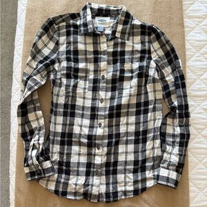 Old Navy Flannel long sleeve button down XS Black/white